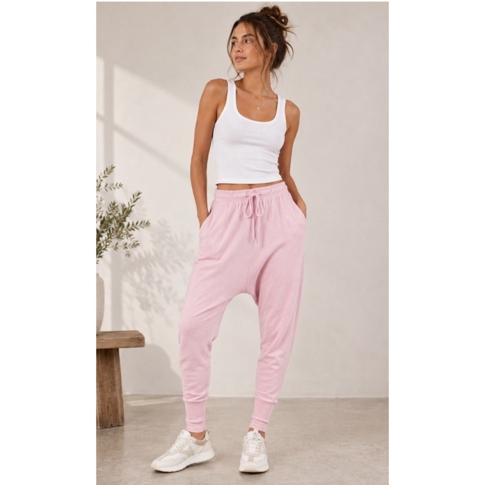 Intimately Free People Cozy All Day Harem Joggers Leggings M Pink NWT